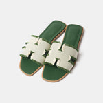 Hermès Oran Vert Toile H Sandals