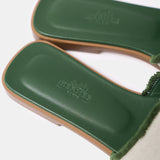 Hermès Oran Vert Toile H Sandals