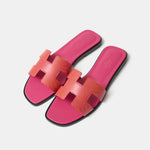 Hermès Oran Orange Rose Calfskin Sandals