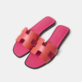 Hermès Oran Orange Rose Calfskin Sandals
