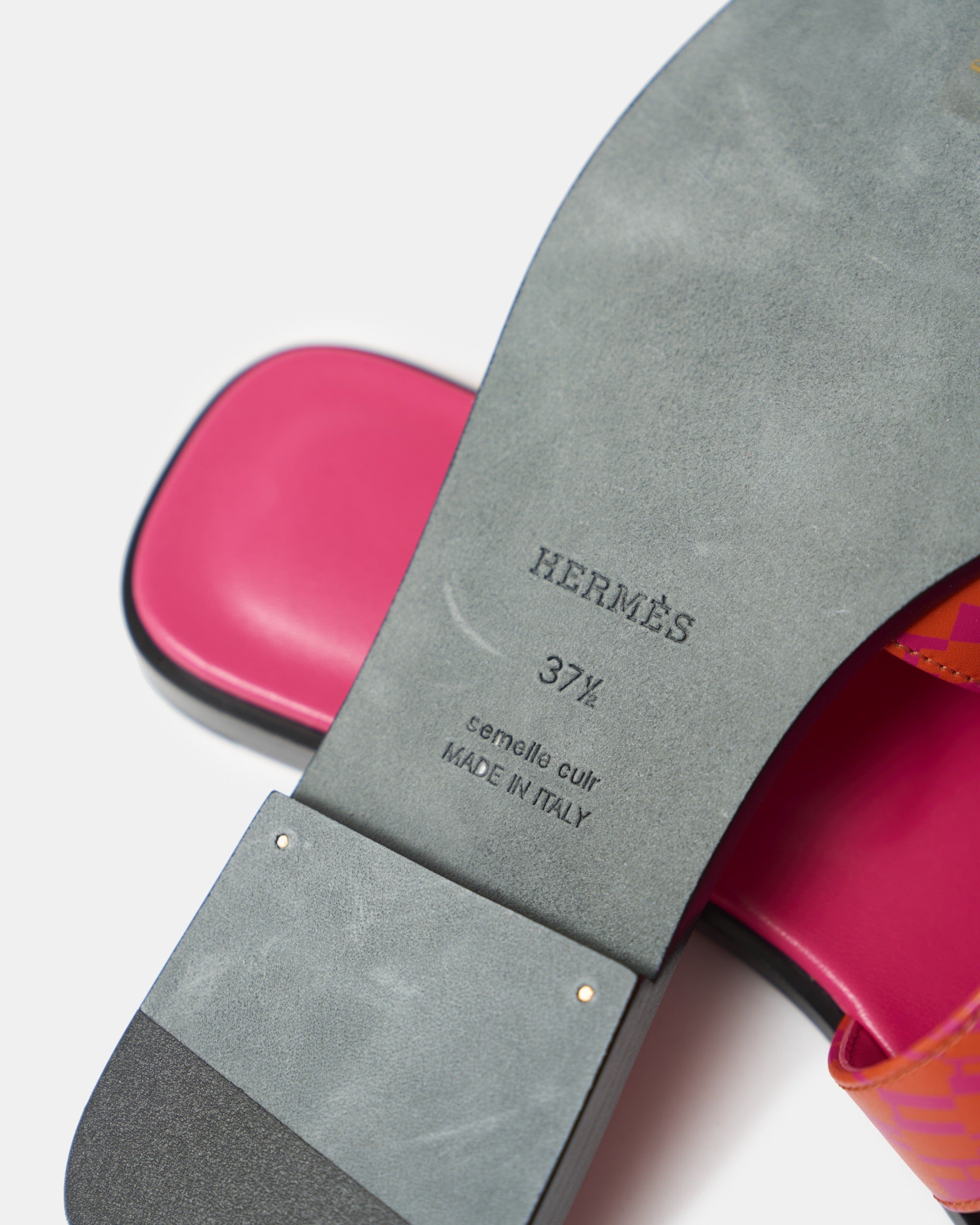 Hermès Oran Orange Rose Calfskin Sandals