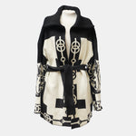 Hermès Cliquetis Black White Cashmere Coat