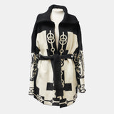 Hermès Cliquetis Black White Cashmere Coat