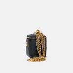 Chanel Mini Sweetheart Vanity Case Black Caviar Aged Gold Hardware