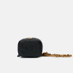 Chanel Mini Sweetheart Vanity Case Black Caviar Aged Gold Hardware