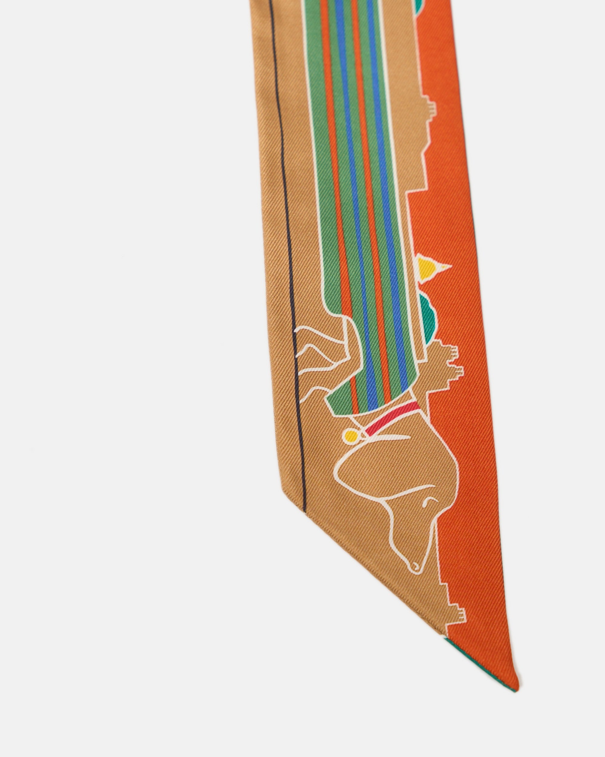 Hermès Twilly 86 Soie Les Chiens Parisiens Fm Beige