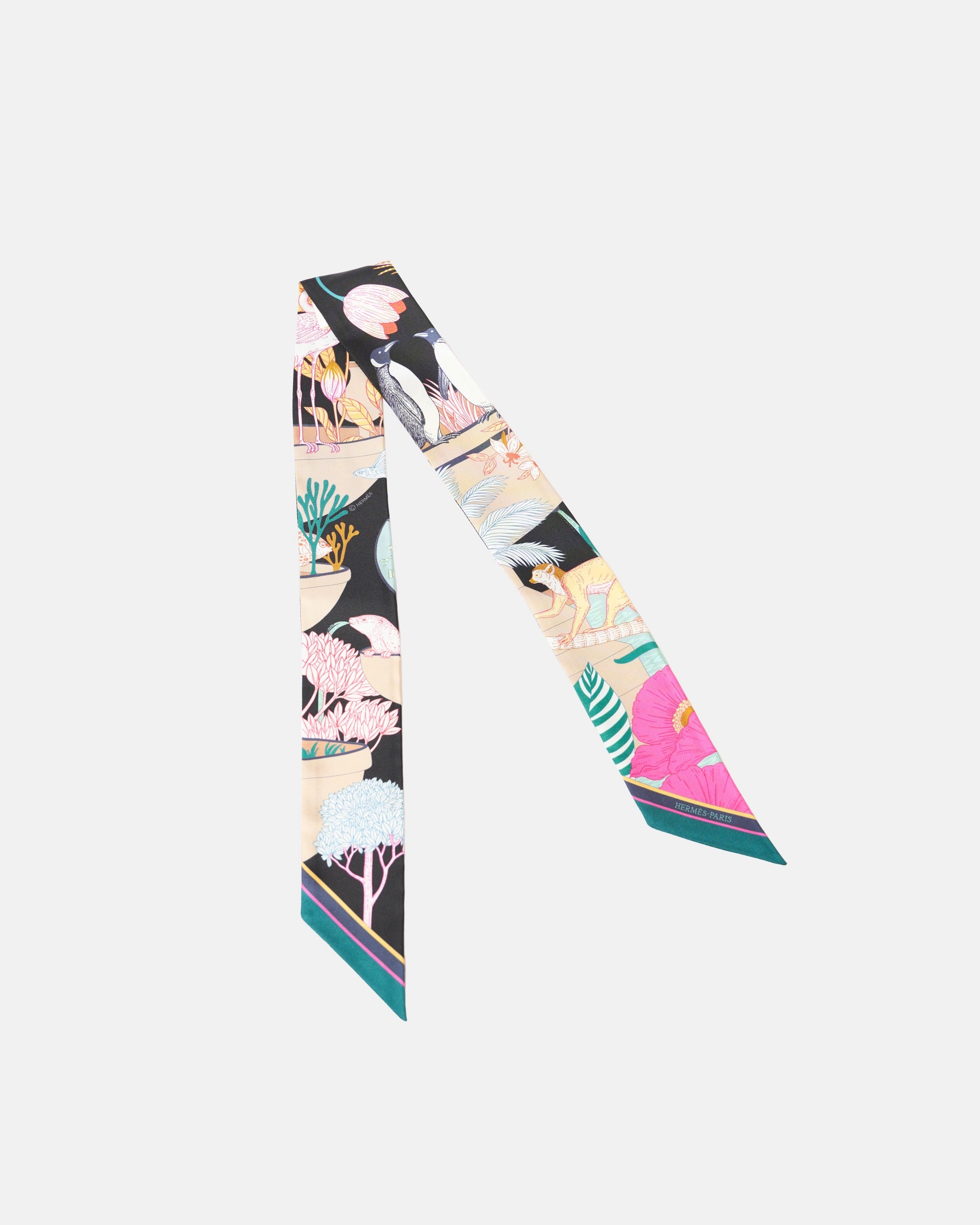 Hermès Twilly 86 Precious Paradise HG Noir Beige Multicolor