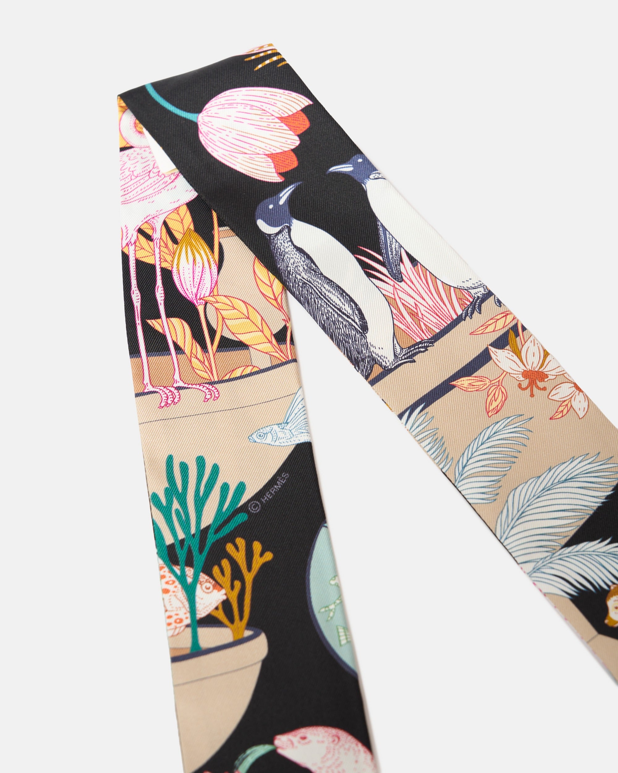 Hermès Twilly 86 Precious Paradise HG Noir Beige Multicolor