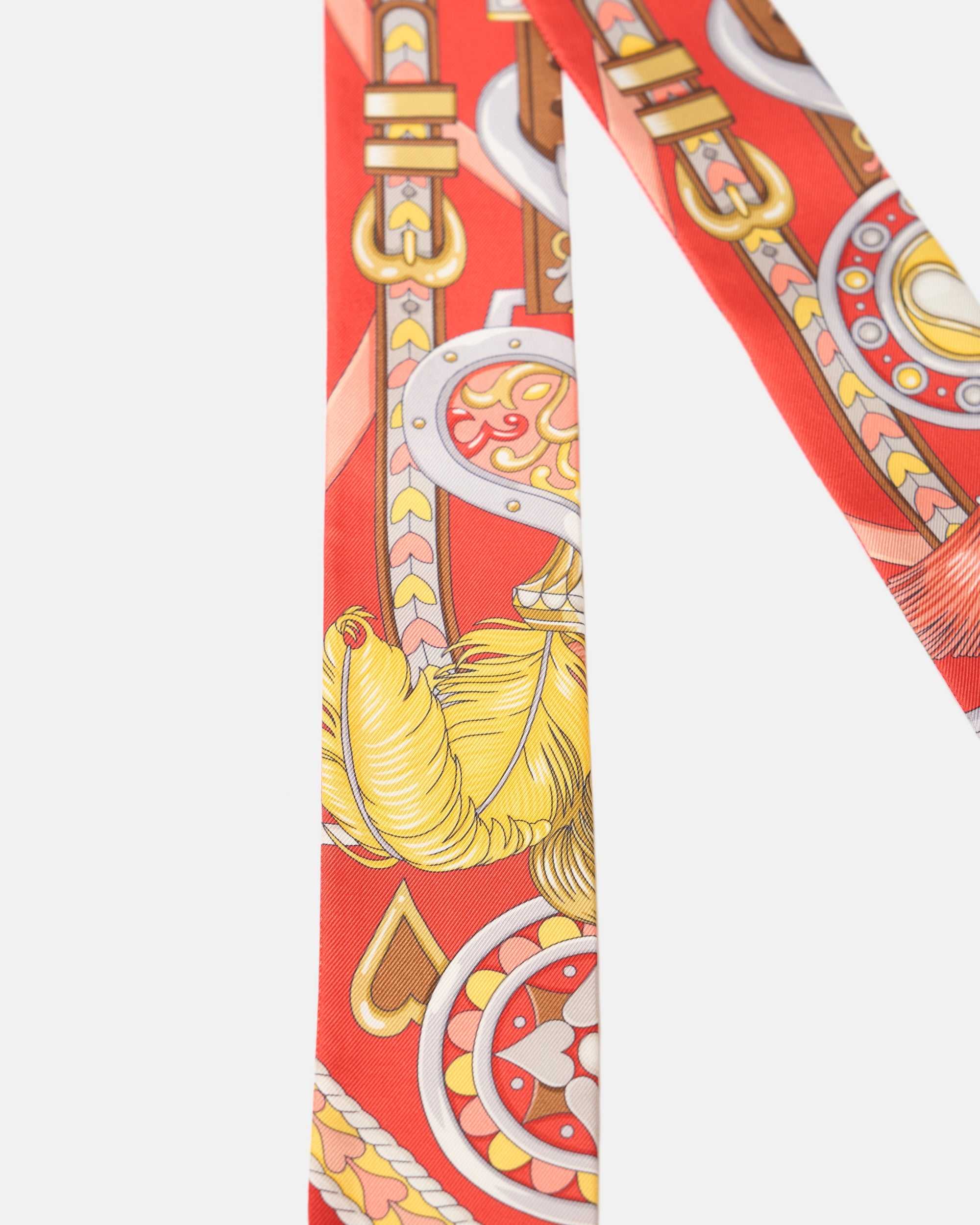 Hermès Twilly 86 Harnais De Coeur Sn Grenadine Gris Jau