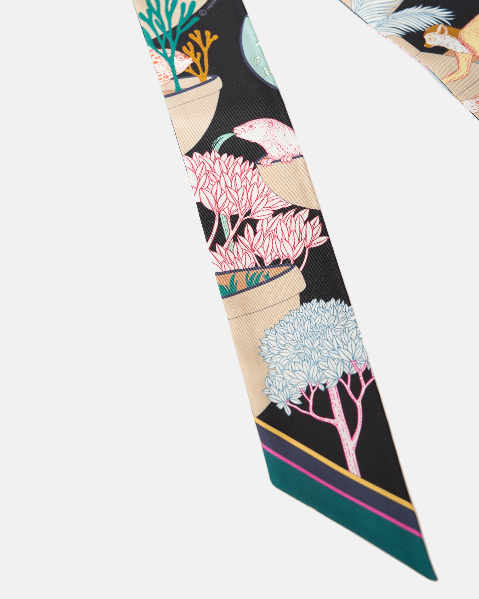 Hermès Twilly 86 Precious Paradise HG Noir Beige Multicolor