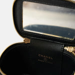 Chanel Mini Sweetheart Vanity Case Black Caviar Aged Gold Hardware