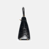 Hermès Kelly 25 Black Shiny Crocodile GHW