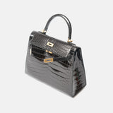 Hermès Kelly 25 Black Shiny Crocodile GHW
