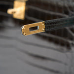 Hermès Kelly 25 Black Shiny Crocodile GHW