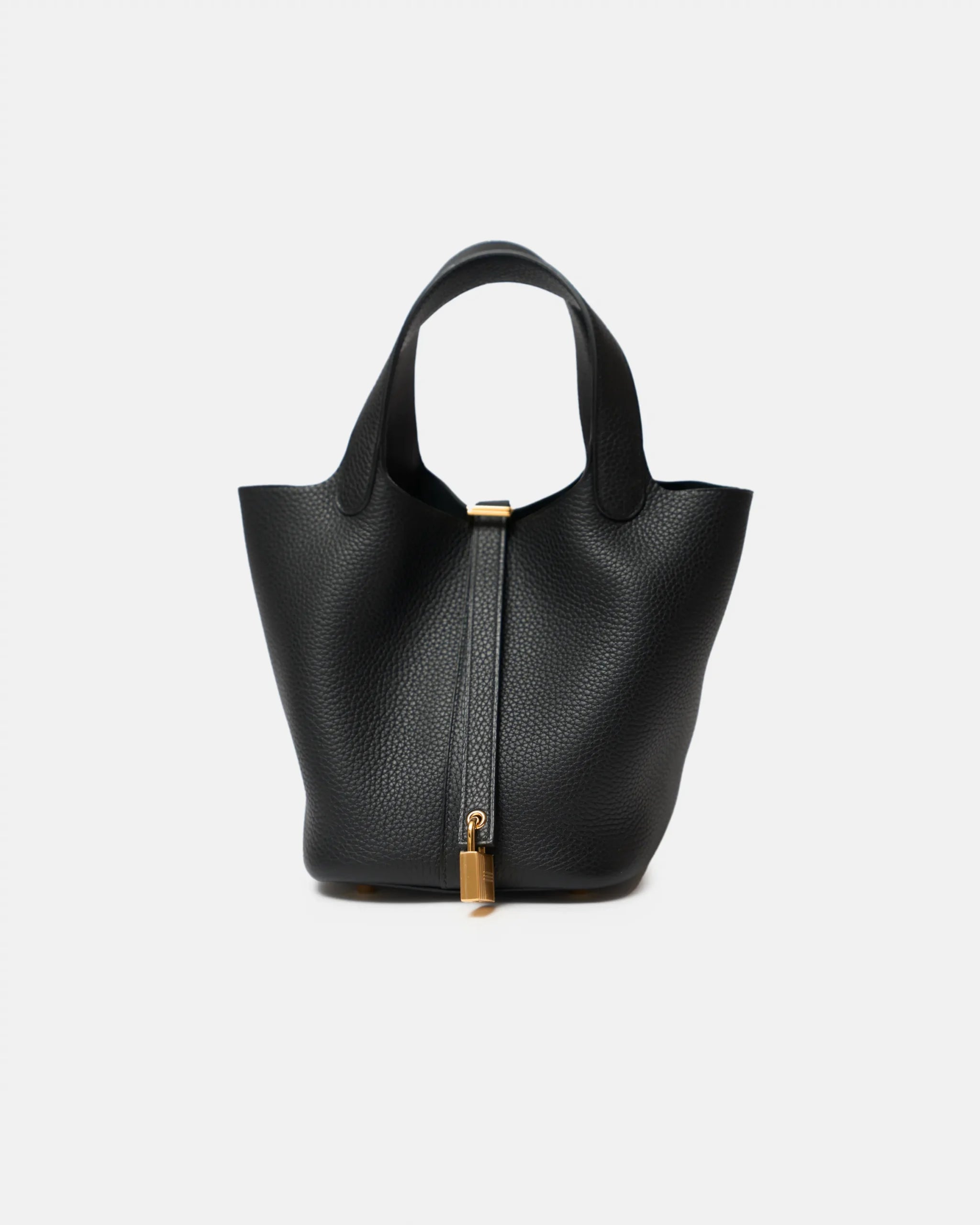 Hermès Picotin 18 Black Clemence Ghw