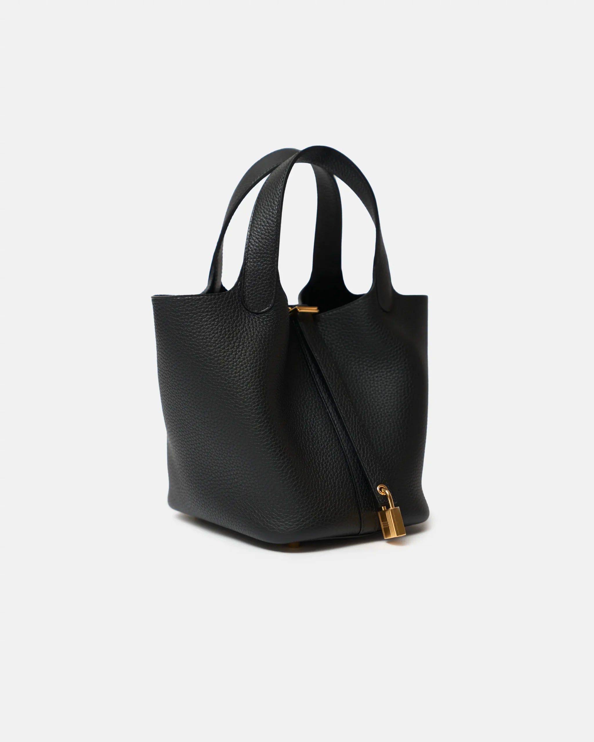 Hermès Picotin 18 Black Clemence Ghw