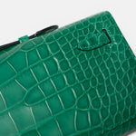 Hermès Kelly 31 Emerald Green Croc Kelly Cut Phw