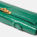 Hermès Kelly 31 Emerald Green Croc Kelly Cut Phw