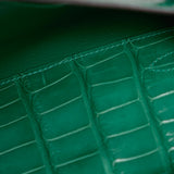 Hermès Kelly 31 Emerald Green Croc Kelly Cut Phw