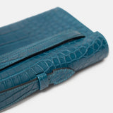 Hermès Bleu Colbert Kelly Cut Croc GHW