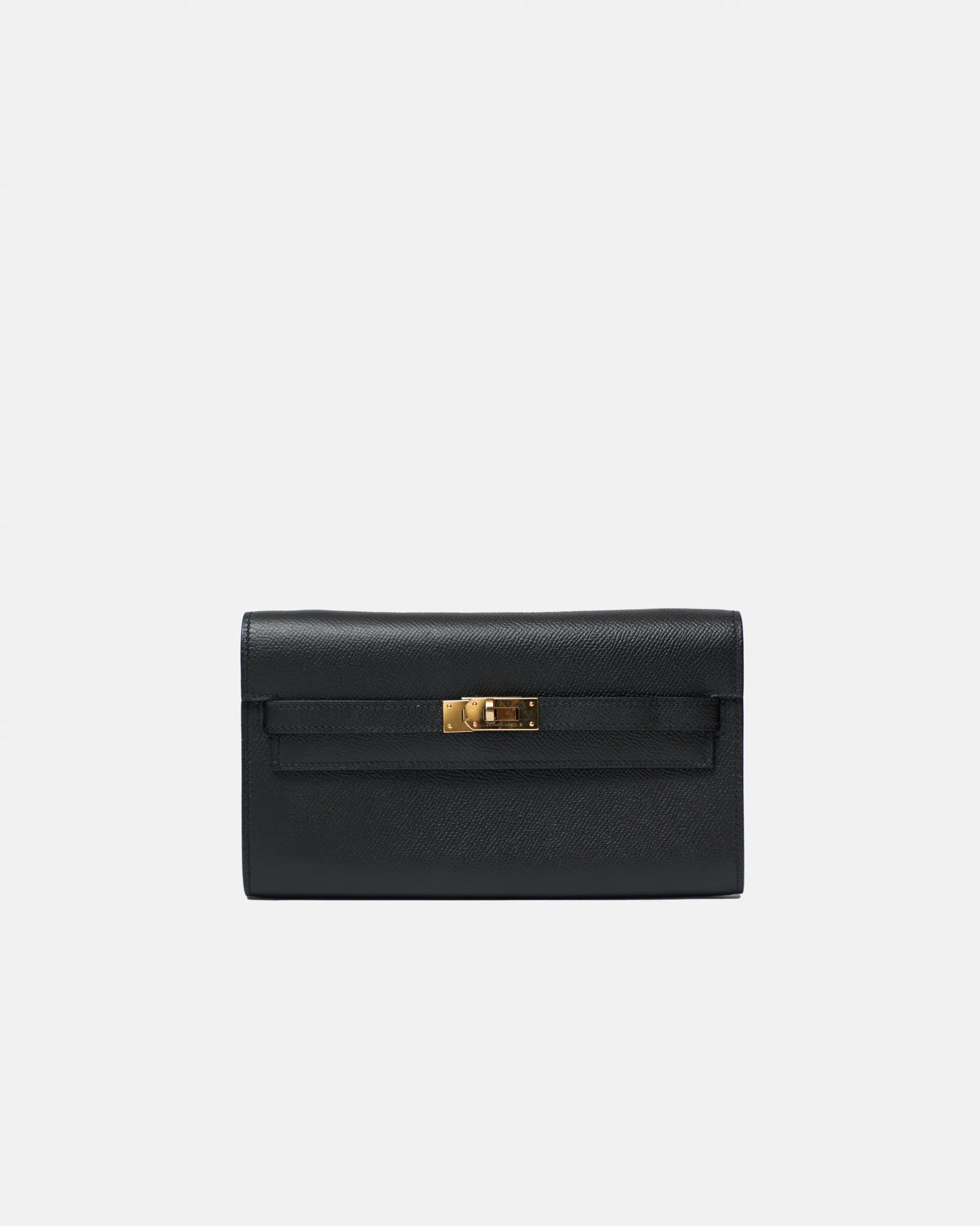 Hermès Kelly Classic Wallet To go Black Epsom GHW