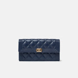Chanel Boy Long Flap Wallet Blue Caviar Gold Hardware