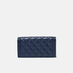 Chanel Boy Long Flap Wallet Blue Caviar Gold Hardware