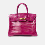 Hermès Birkin 30 Rose Scheherezade Shiny Crocodile GHW