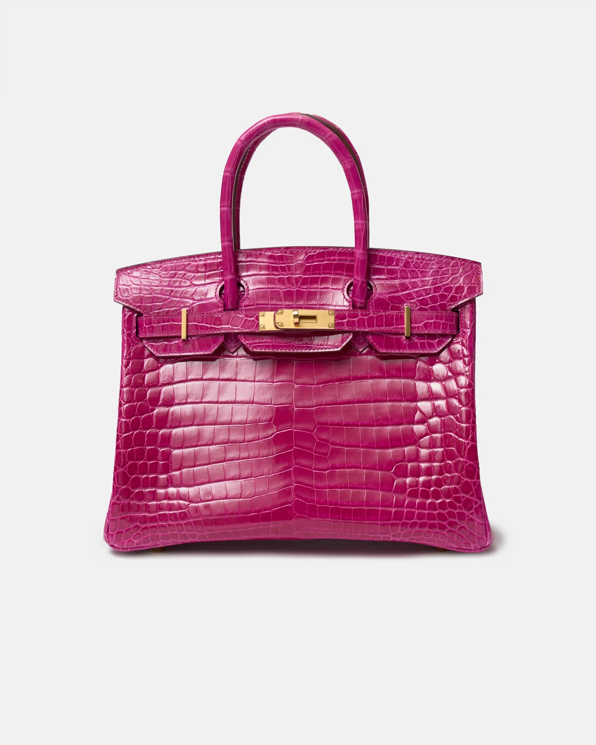 Hermès Birkin 30 Rose Scheherezade Shiny Crocodile GHW