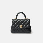 Chanel Coco Handle Mini Black Caviar Gold-Tone Metal