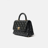 Chanel Coco Handle Mini Black Caviar Gold-Tone Metal