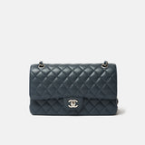 Chanel Classic Double Flap Medium Dark Grey Caviar PHW