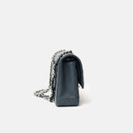 Chanel Classic Double Flap Medium Dark Grey Caviar Silver-Tone Metal