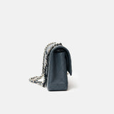 Chanel Classic Double Flap Medium Dark Grey Caviar Silver-Tone Metal