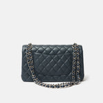 Chanel Classic Double Flap Medium Dark Grey Caviar Silver-Tone Metal