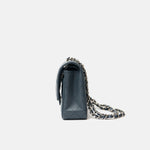 Chanel Classic Double Flap Medium Dark Grey Caviar Silver-Tone Metal