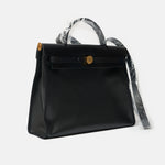 Hermès Herbag 31Black Toile H Berline Vache Hunter GHW