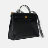 Hermès Herbag 31Black Toile H Berline Vache Hunter GHW