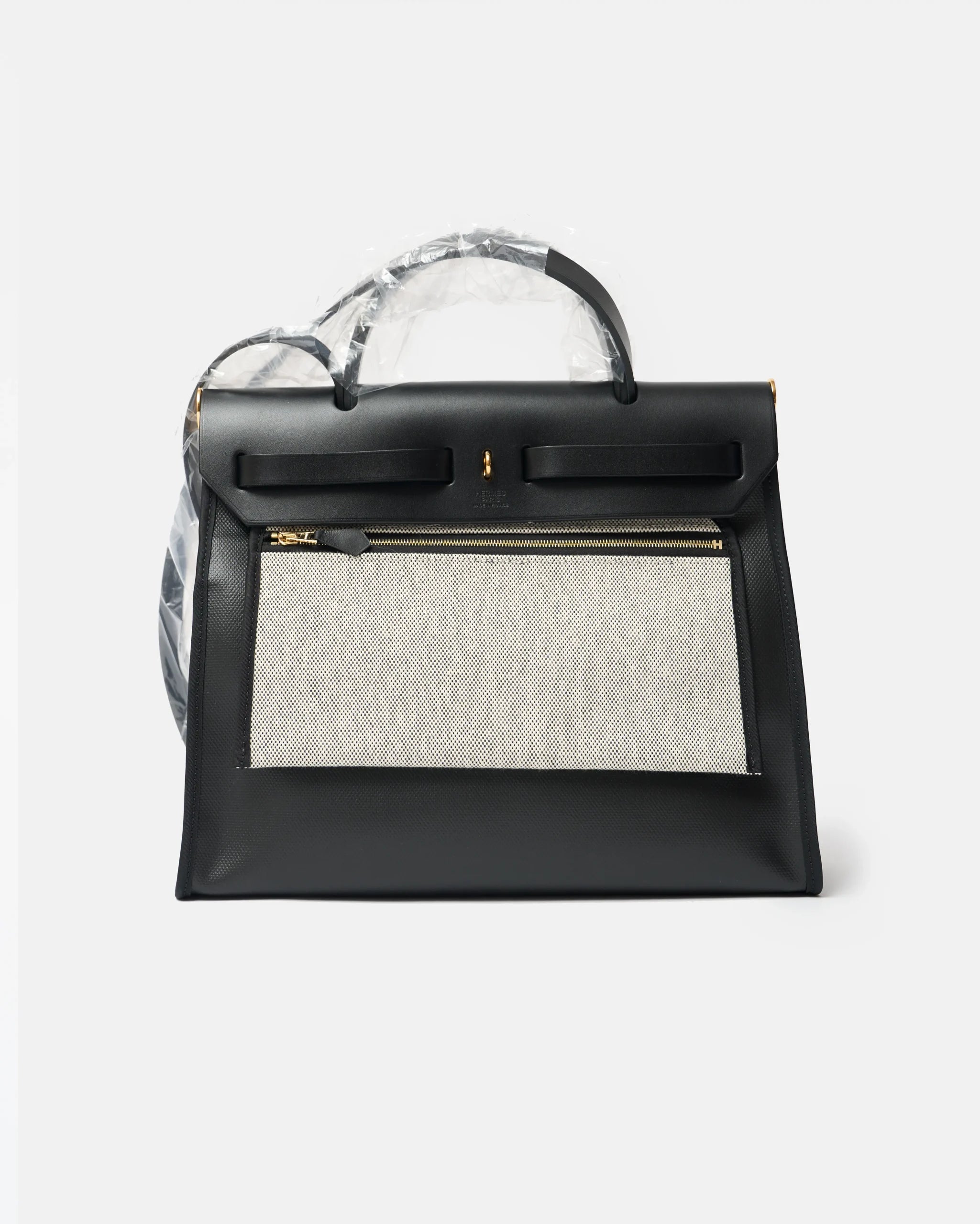 Hermès Herbag 31Black Toile H Berline Vache Hunter GHW