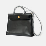 Hermès Herbag 31Black Toile H Berline Vache Hunter GHW