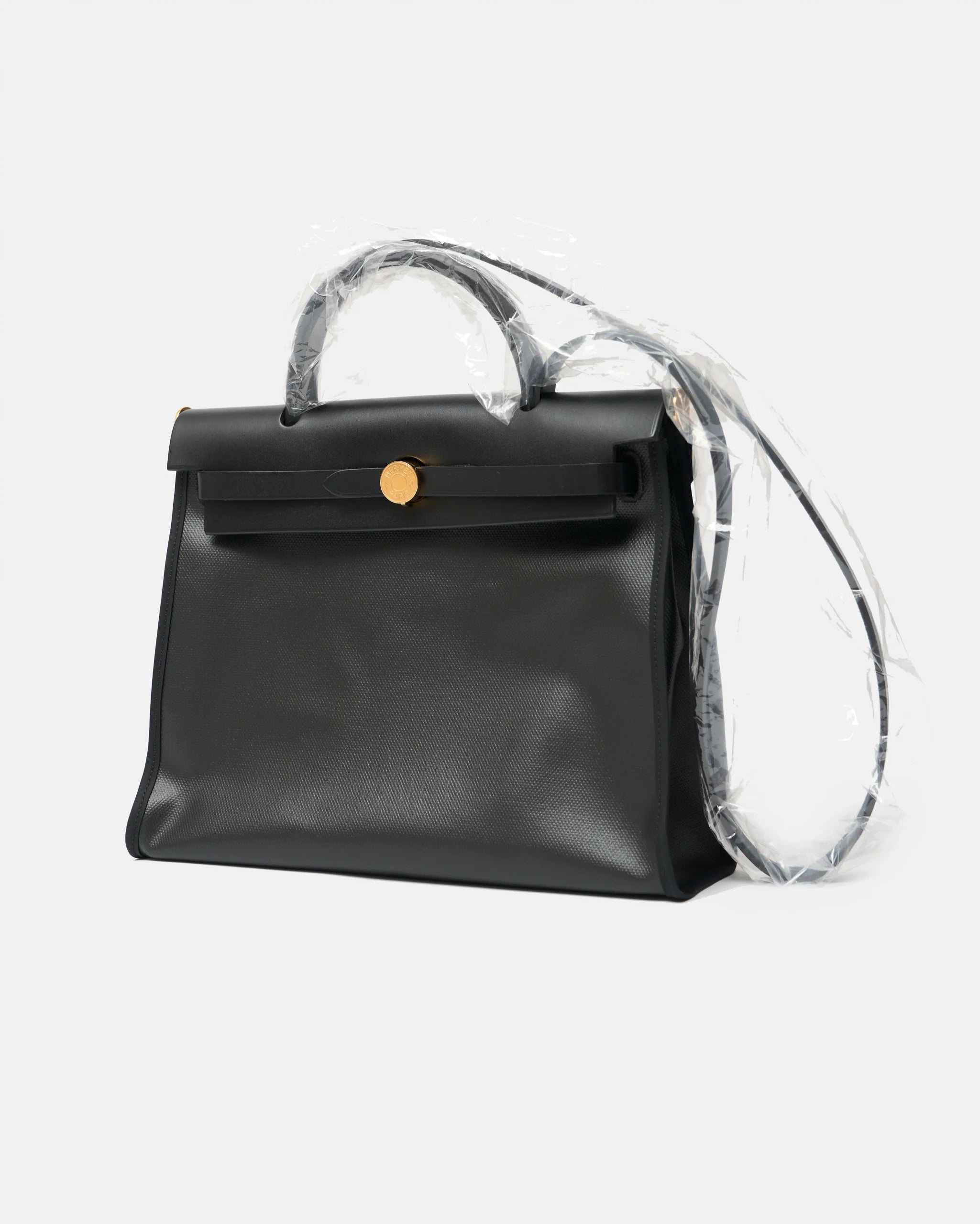 Hermès Herbag 31Black Toile H Berline Vache Hunter GHW