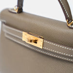 Hermès Mini Kelly 20 Etoupe Epsom GHW