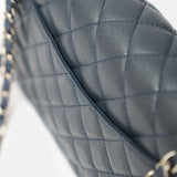 Chanel Classic Double Flap Medium Dark Grey Caviar Silver-Tone Metal