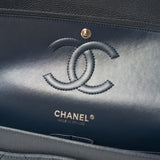 Chanel Classic Double Flap Medium Dark Grey Caviar Silver-Tone Metal