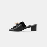 Hermès Candy Black Goatskin Ghw Sandals