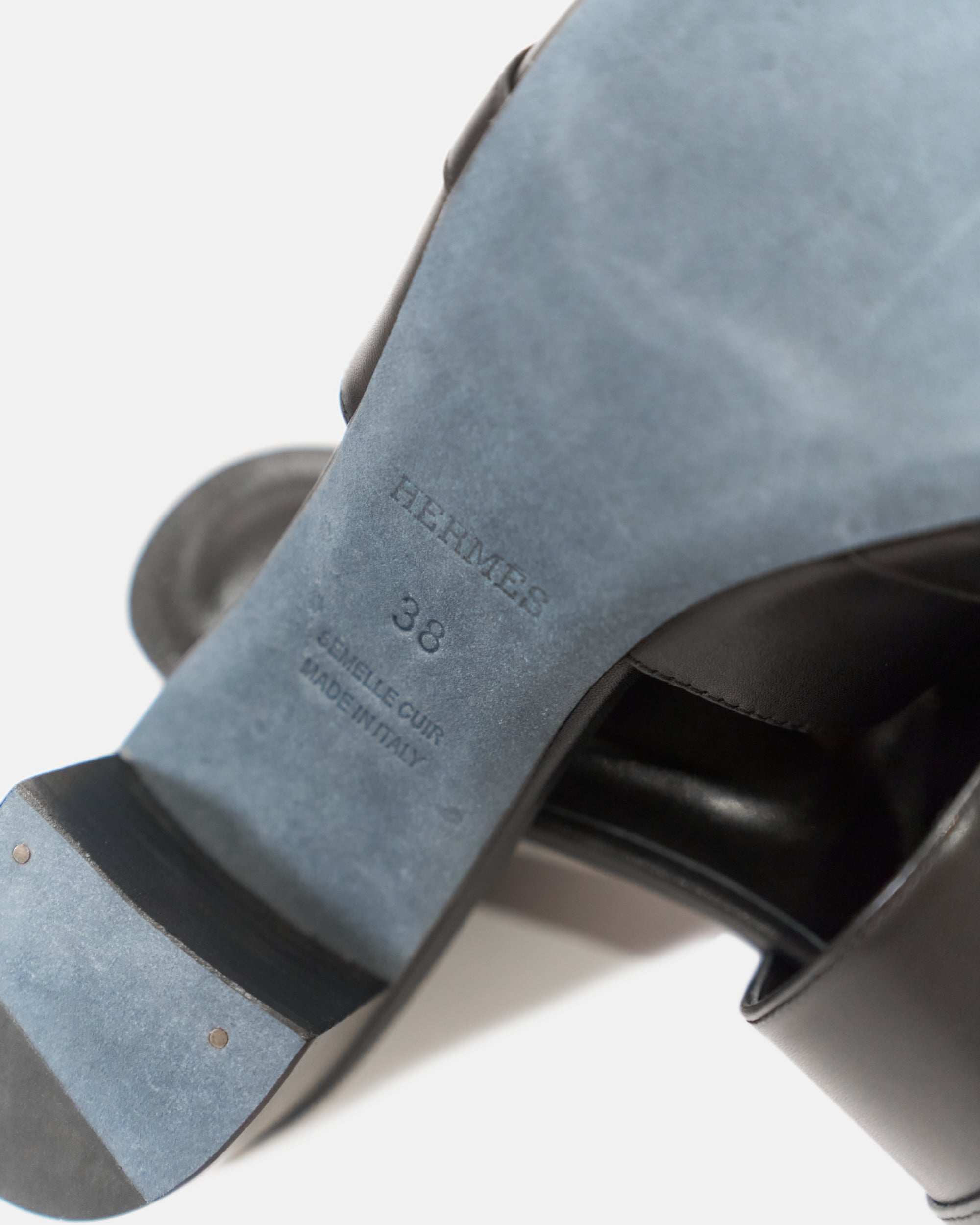 Hermès Candy Black Goatskin Ghw Sandals