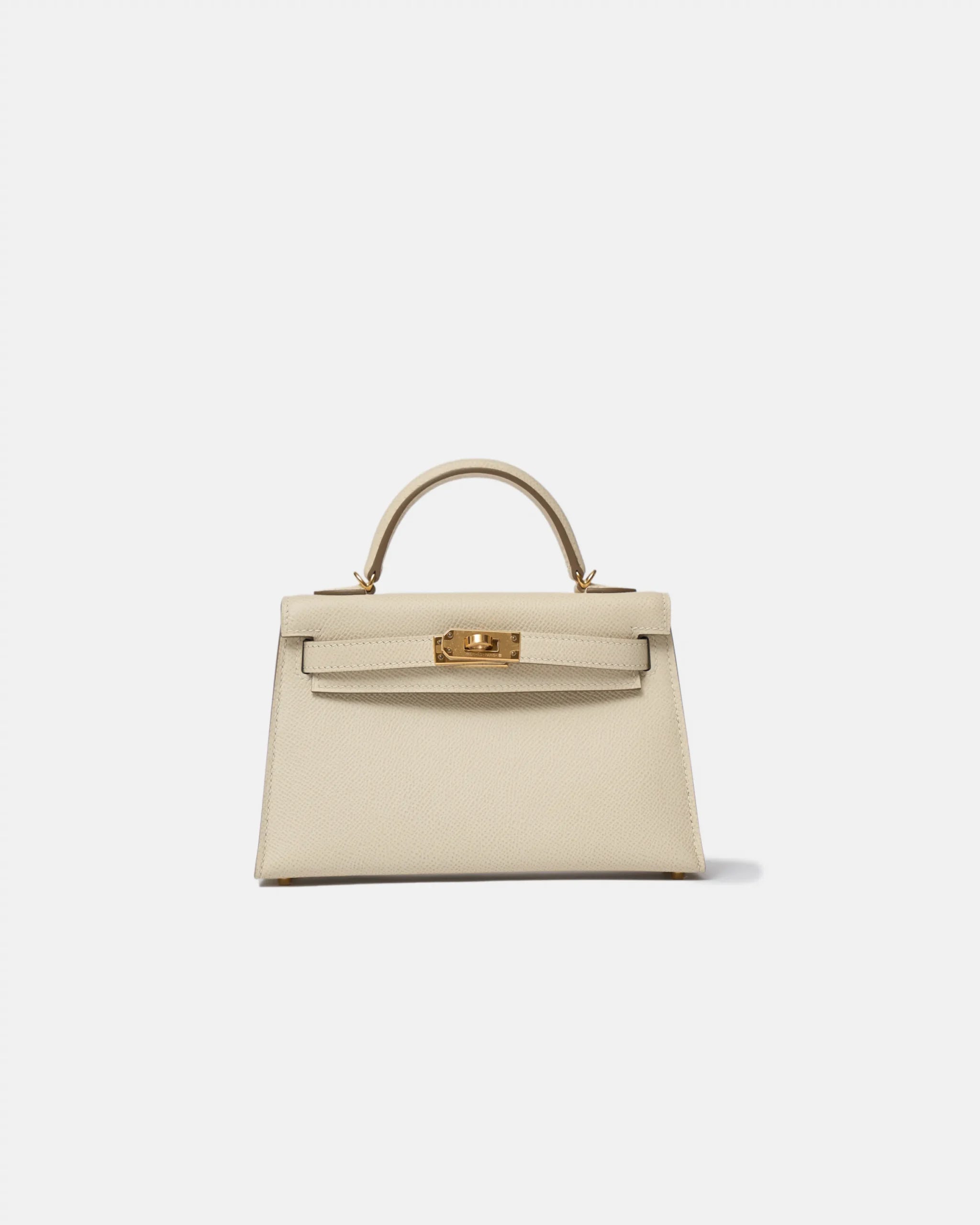 Hermès Mini Kelly 20 Craie Epsom GHW