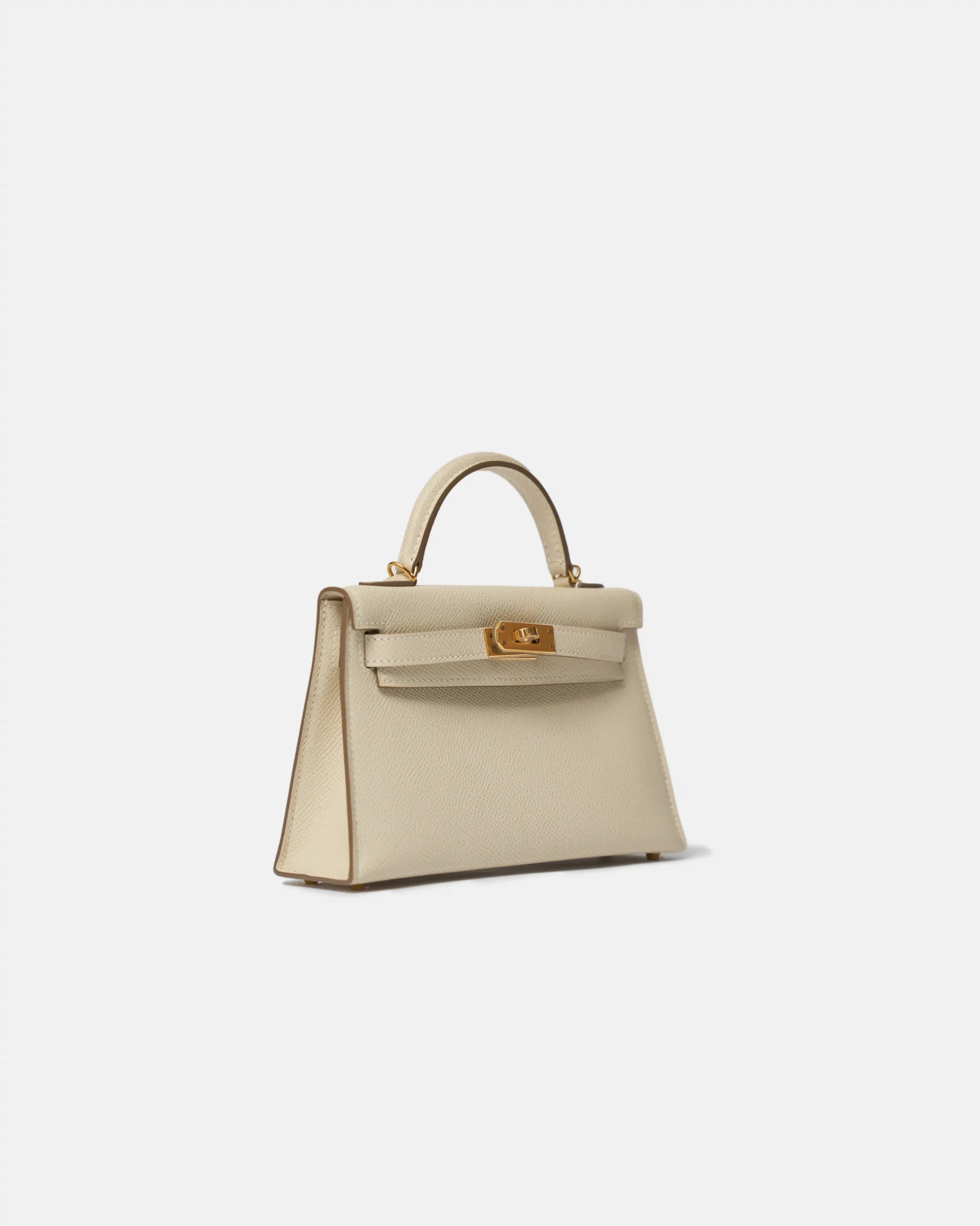 Hermès Mini Kelly 20 Craie Epsom GHW