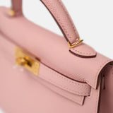 Hermès Mini Kelly 20 Rose Sakura Epsom GHW