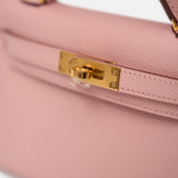 Hermès Mini Kelly 20 Rose Sakura Epsom GHW